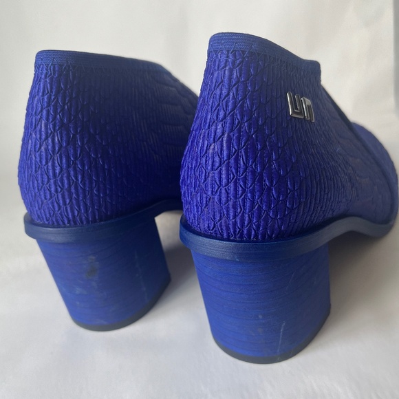 United Nude Fold Blue Marine Python Block Heel Leather Casual Booties 7 - Picture 15 of 15
